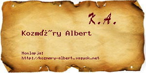 Kozmáry Albert névjegykártya